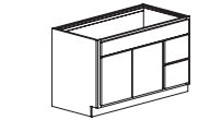 Vanity With Drawers on One Side 42" Builder Supply Outlet 2 Drawer LH