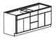 66" Vanity With Drawers in the Middle Builder Supply Outlet 3 Middle Drawers