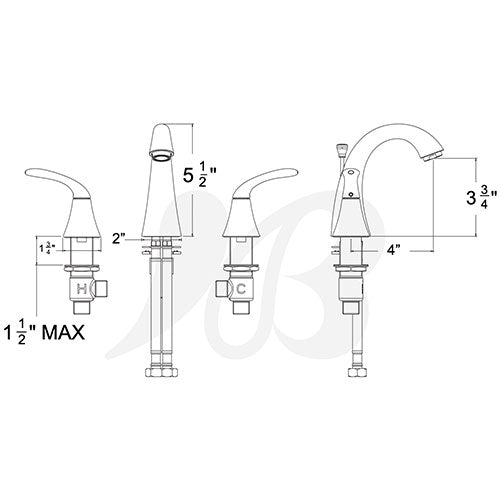 Huntington Brass Trend 8″ Spread Faucet in Chrome