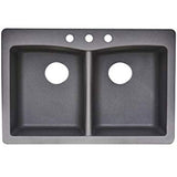 Blanco Merkur Silgranit Double Bowl Dual Mount Sink in Metallic Gray