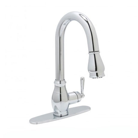 Isabelle Single Handle Pull-down Sprayer Kitchen Faucet in Chrome Huntington Brass
