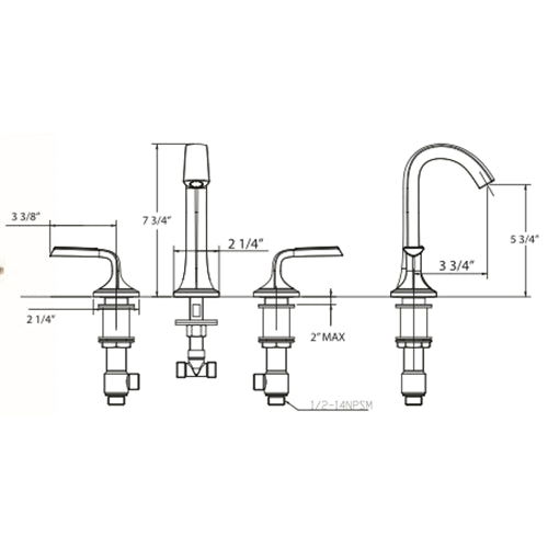 Huntington Brass Joy 8″ Spread Faucet