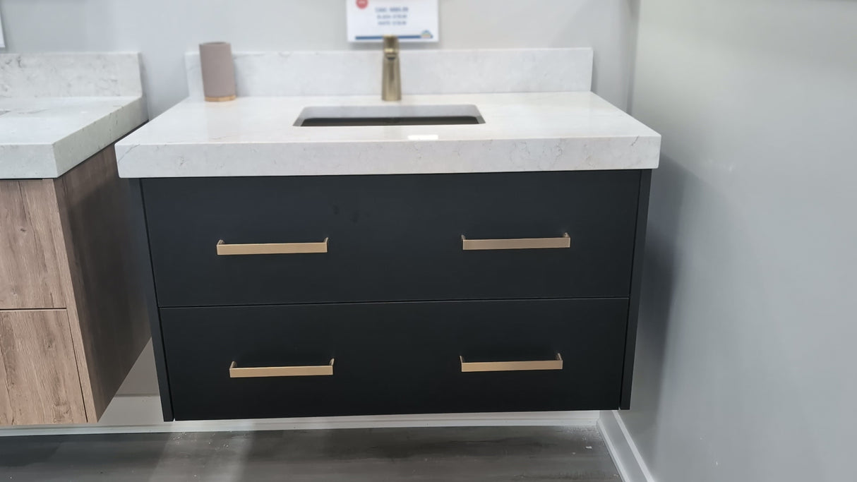 Prior Creek Matte Black Hanging Vanity