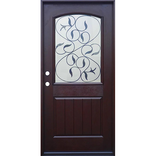 Exterior Doors Dark Walnut Entry Door Prehung Right Hand