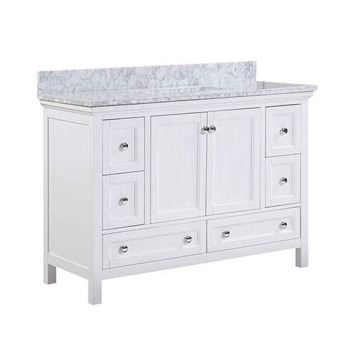 cunningham white aurafina vanity with marble top