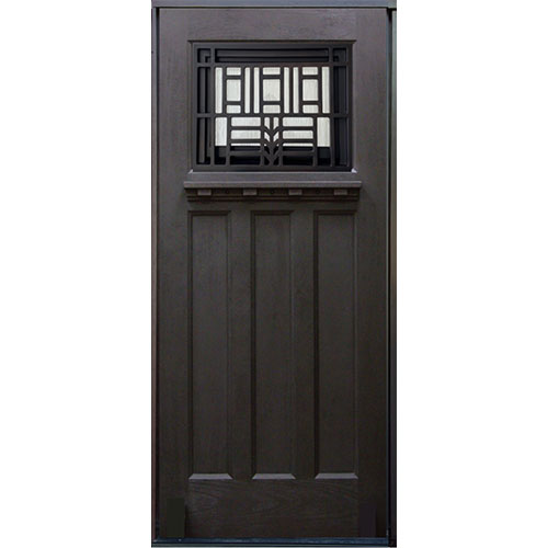 caged craftsman exterior dark walnut marquis door