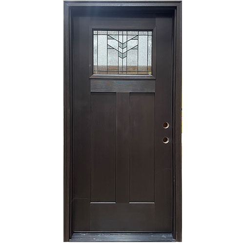 craftsman dark walnut exterior door