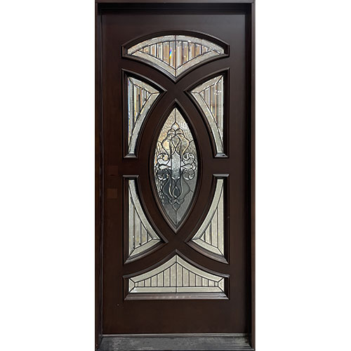 bso #48 deco single marquis door in dark walnut finish