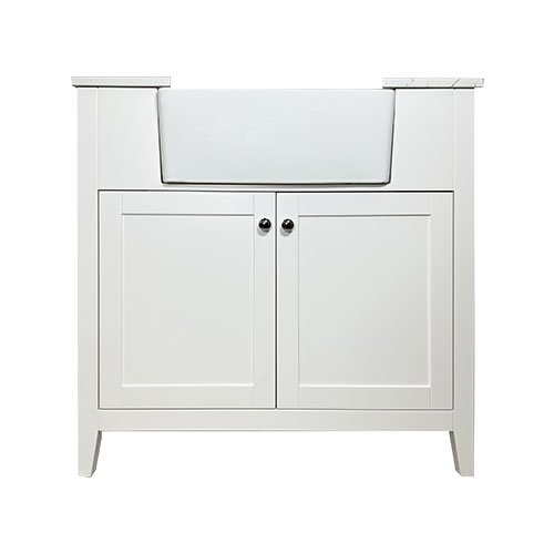 36" white wisteria vanity front without top