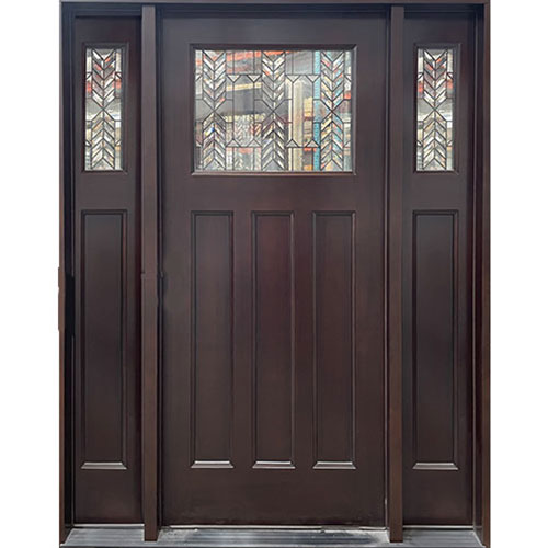 craftsman 1-3-1 exterior dark walnut marquis door