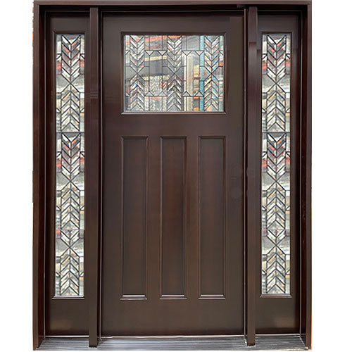 craftsman 1-3-1 exterior dark walnut marquis door