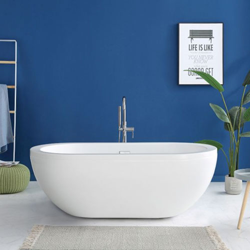 OVE charlotte freestanding bathtub combo with faucet in room scene