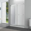 Prior Creek 48" x 76" Brushed Nickel Clear Glass Shower Door