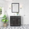 Prior Creek 36" Shaker Right Drawer Vanity in Cinder