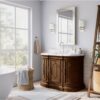 bathroom featuring a 48" light oak vanity