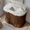 above angle of a 48" light oak vanity